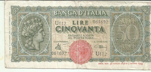 Italy italia lire 1943 - italia,