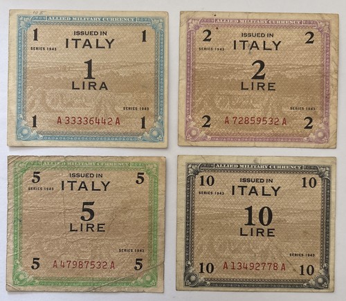 Italy 4pc set - 1-2-5-10, lire