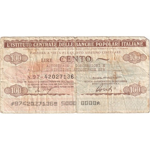1290978 italy 100 lire vf - italy,, lire,
