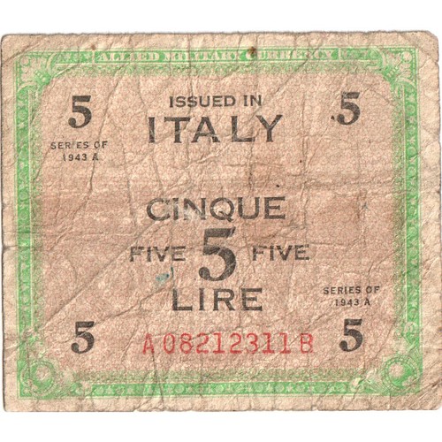 1293196 italy 5 lire - 5, vf