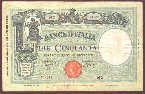 Italy lire 31 - , 31.3.43